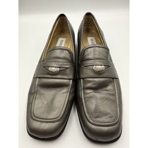 Bellini Leather Loafer Shoes Bronze Pewter Women Size 8